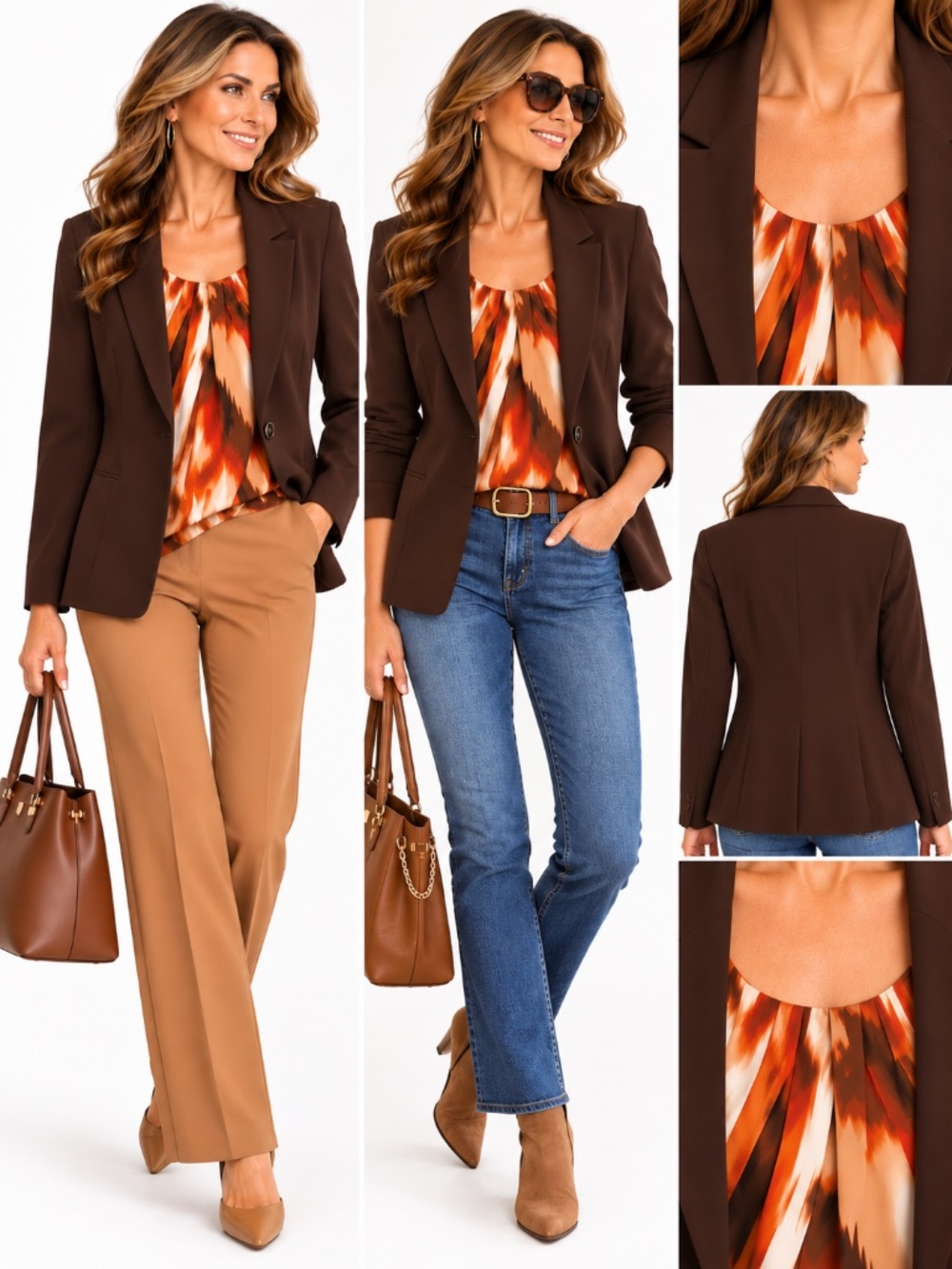 Nanette Lepore Dark Chocolate Brown Tailored Blazer Jacket Size 6